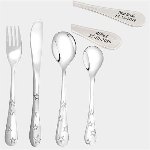 Baby bestik med Stjerner - Gratis Gravering 