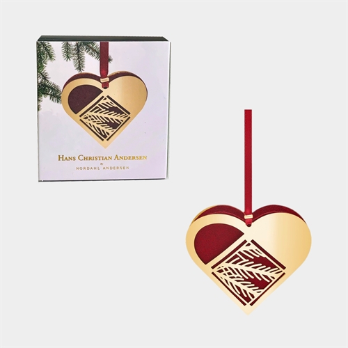 Julehjerte med gran miniature - Gratis Gravering