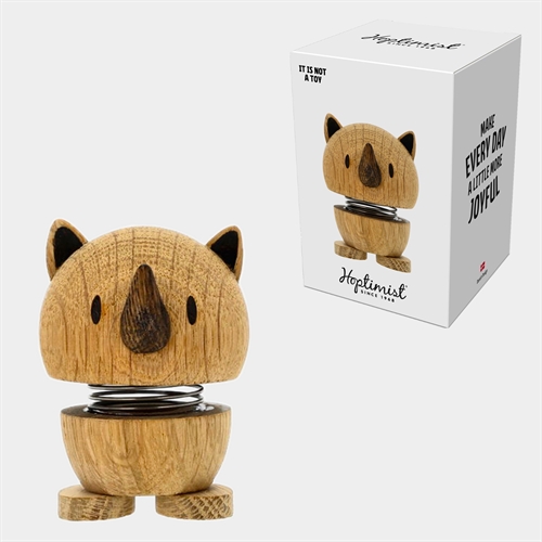 Hoptimist Næsehorn i Egetræ - Gratis Gravering 