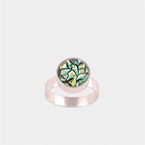 Sølv ring med grøn sten - NANO