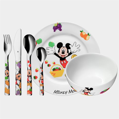 Spisesæt med Mickey Mouse 6 i dele med Gratis Gravering