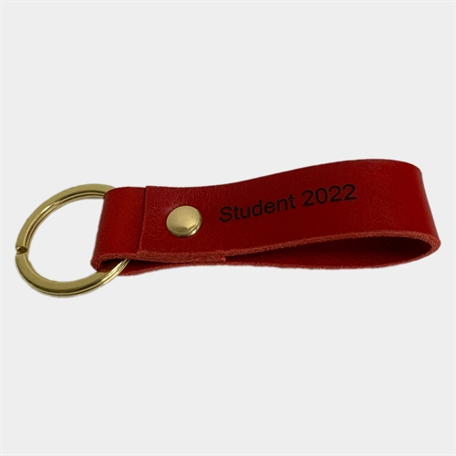 Nøglering Student 2022 - Rødt kalvelæder