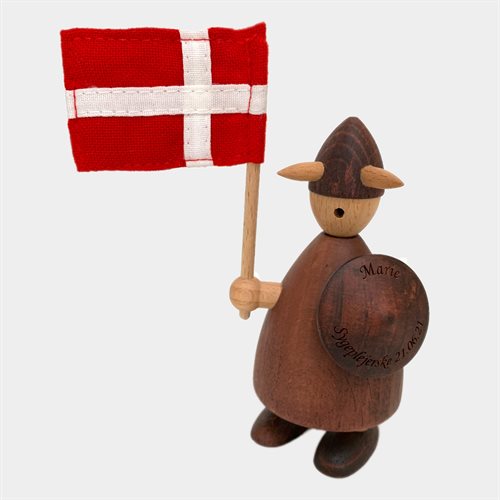 Viking med fødselsdagsflag Medium - Gratis Gravering