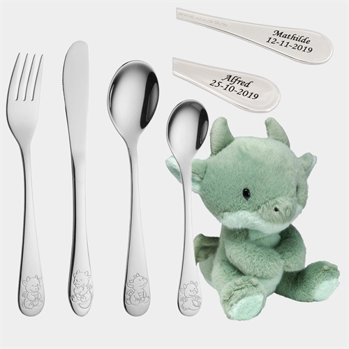 Børne bestik m. drage - Gratis Gravering 